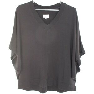 Lou & Grey Signaturesoft V-Neck Dolman Sleeve Top Size M Black
